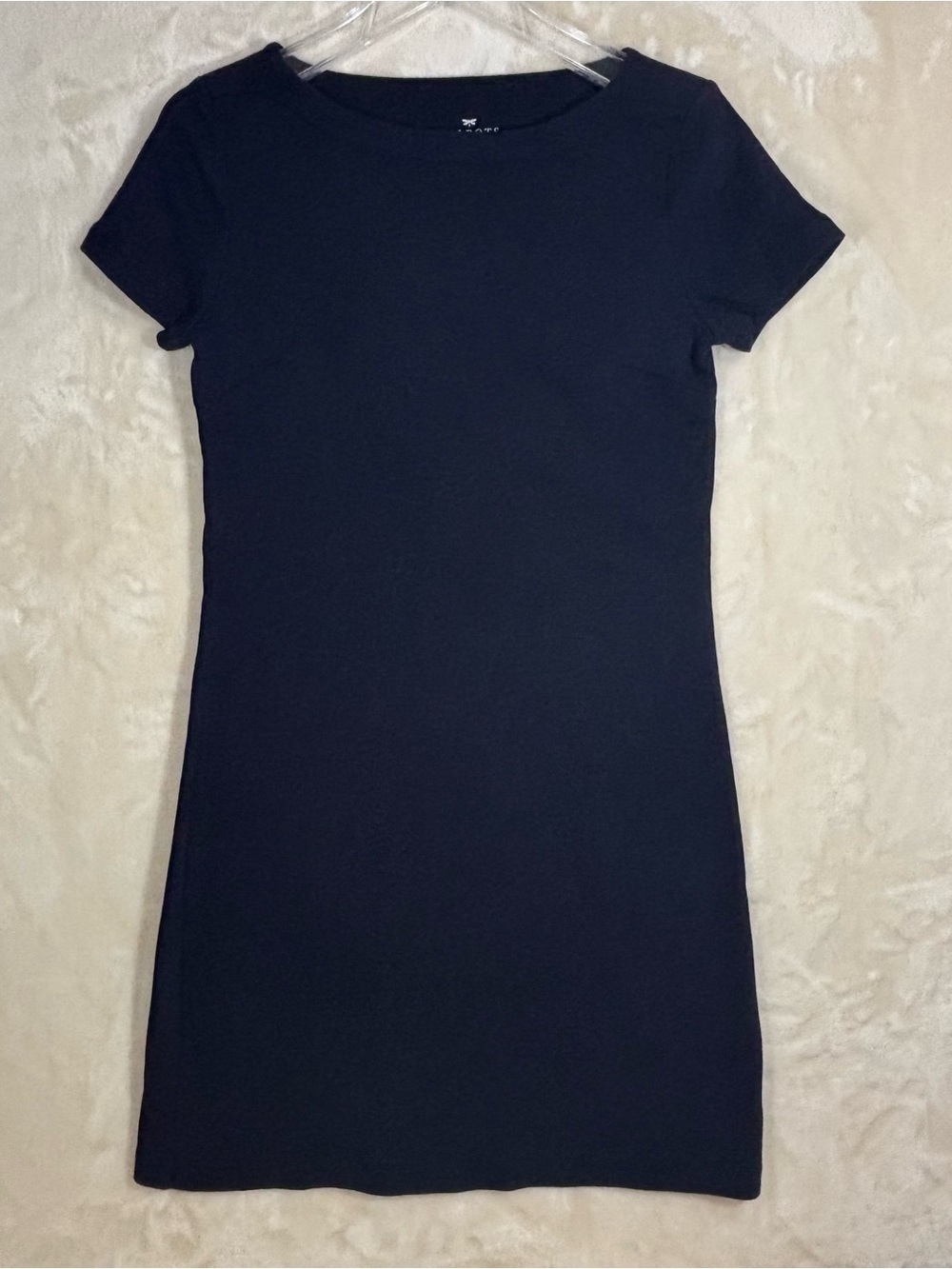 Talbots Navy Short-Sleeve Mini Shift Dress 100% Cotton Size SP